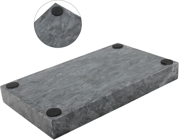 Rektangulär grå marmorbricka, 30 x 20 cm, dekorativ tvättställsbricka