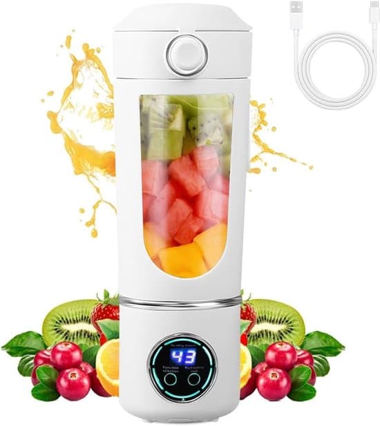 Minimixer - Smoothie Maker - Lav sunde drinks - 12 knive i rustfrit stål - 700 ml - Hvid