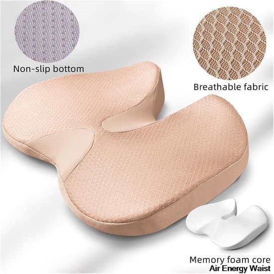Bilsædehynder Førersæde Memory Foam Pude Fire Sæsoner Egnet til Kontorstol Bilsæde Biltilbehør (Farve: Grå)