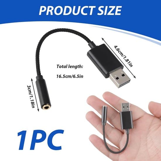 Ekstern USB-lydkortadapter til 3,5 mm jackstik til hovedtelefoner og mikrofon