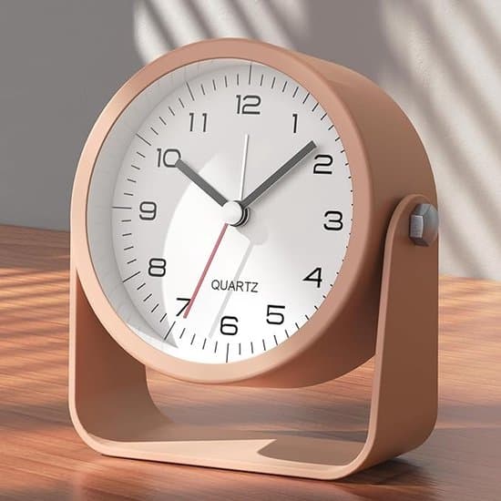 Analog väckarklocka 3,5 tum - Tyst retrodesign - Rosa