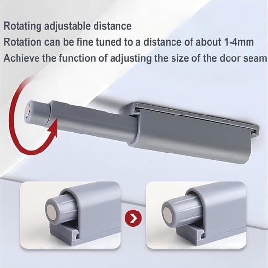 10-pak magnetisk push-to-open dørstopper/buffer - Hvid