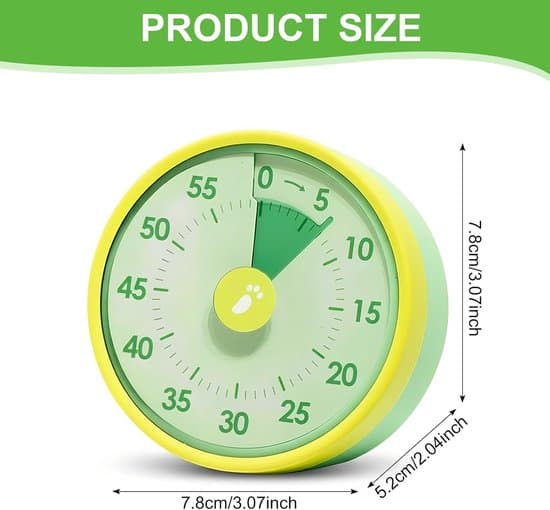 Barnvänlig visuell timer - Mekanisk timer - Magnetisk 60-minuters timer - För kök, klassrum och kontor