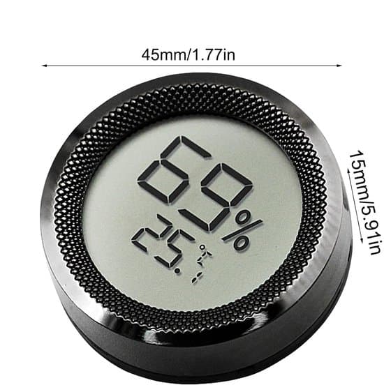 Digital miniatyr cirkulär inomhusfuktighetsmätare och precisionssensor.