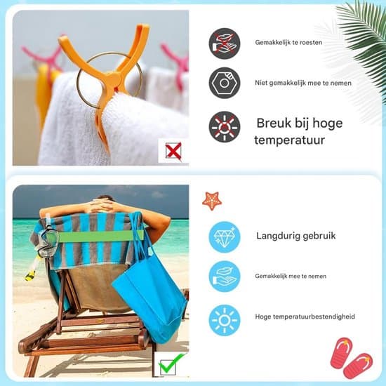Elastikbånd - M - 5 stk. - 5*40CM - Stropper til strandstolehåndklæder - Ser stadig ud som nyt efter flere vaske