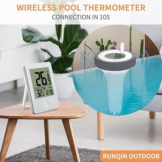 Digital trådløst flydende pooltermometer, vandtermometer, indendørs og udendørs pooltermometersæt, til swimmingpools, jacuzzier, spabade,...