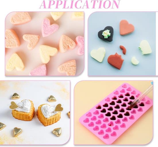 stykker hjerteformede silikoneforme - isterninger, chokolade, slik, kage - DIY bageforme til kærlighed, pink