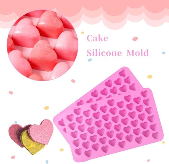 stykker hjerteformede silikoneforme - isterninger, chokolade, slik, kage - DIY bageforme til kærlighed, pink
