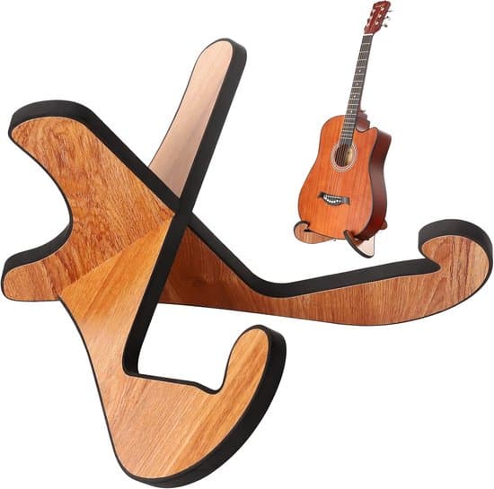 Gitarrställ Universal Trä Bas Hopfällbart Platsbesparande Halkfritt Golvställ för Akustiska Elgitarrer