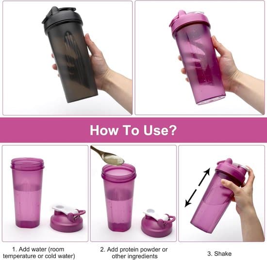 Proteinpulvershaker, 600 ml med vispboll, läckagesäker, 2-pack