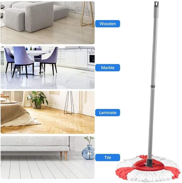 4 erstatningsmoppehoveder, 2-i-1 moppeerstatningshoved, spinmoppeerstatningshoved, mikrofiber spinmoppe, 360° gulvmoppe, kompatibel med Vileda