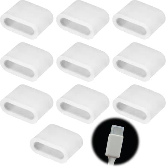 USB-C Skyddslock - 10-pack - Dammskydd - Plast Dammskydd - Laddkabel Dammskydd - USB Typ-C Skydd (Transparent)