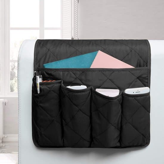 Armlæn opbevaringstaske - 5 rum - 90 x 33 cm - Sort