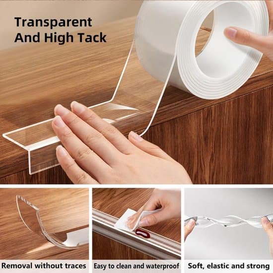 2-pack 2 cm x 2 m transparenta självhäftande hörnskydd för barnsäkerhet