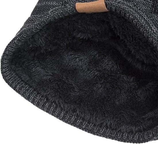 Unisex stickad mössa - Varm vintermössa - Tjock stickad mössa