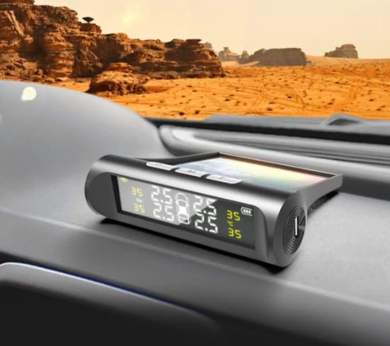 Bildäckstryckmätare, däcktrycks-LCD-display, automatiskt säkerhetslarm - färgskärm, extern däcktryckssensor