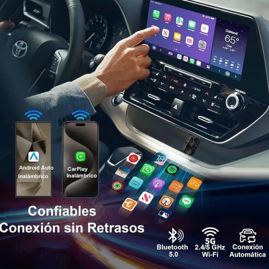 Langaton CarPlay-sovitin iPhone/Android-puhelimille, plug and play