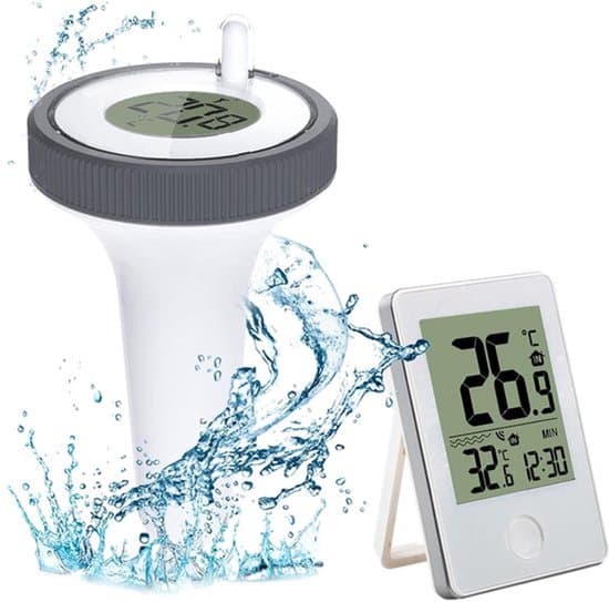 Pooltermometer - Flytande Pooltermometer - Trådlös Flytande Pooltermometer - Flytande Vattentermometer - Vattentermometer med LCD-display