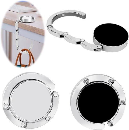 Vikbar väskkrok - Metall - Halkfri - Silver