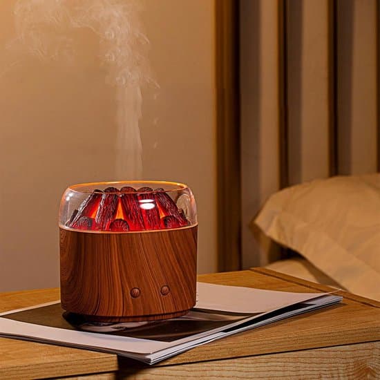 Lämplig för Volcano Flame Diffuser 160 ml Bärbar Dimluftfuktare Doftterapi Tyst Varmt Ljus Hem