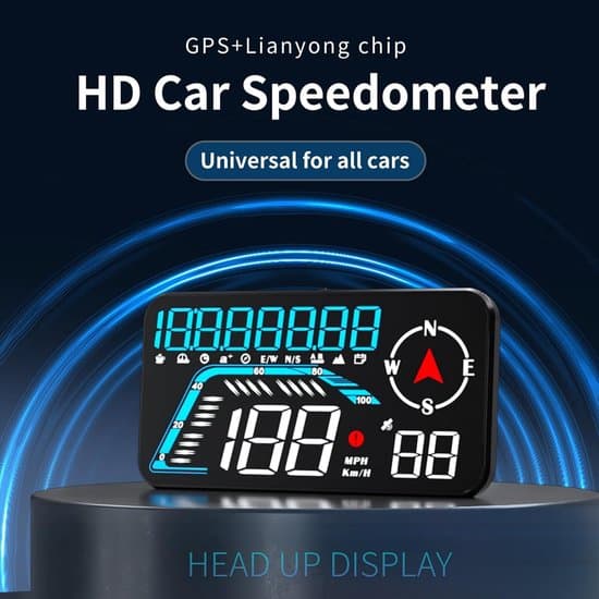 GPS Bil speedometer - Head-Up Display - Sikker kørsel - Hastighedspåmindelse - 9,5 cm bred - Sort