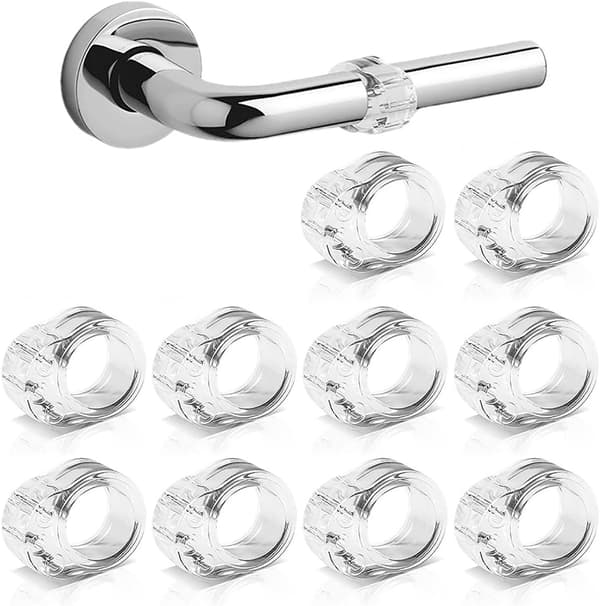 10-pack transparenta dörrstoppsringar i silikon