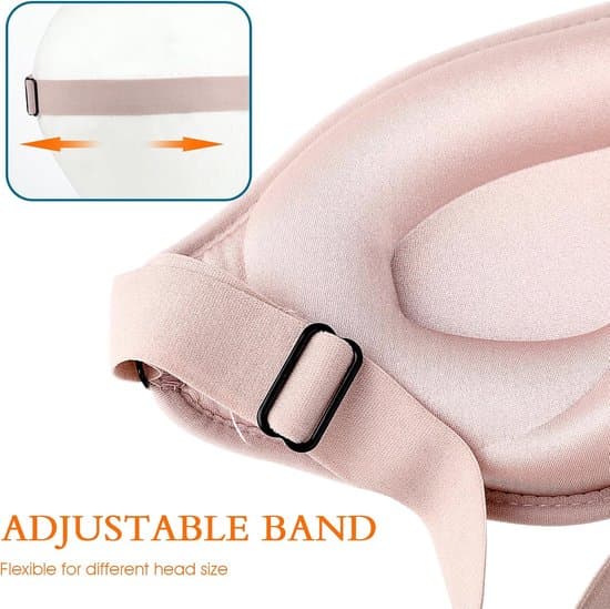 3D silke sovemaske med memoryskum - pink