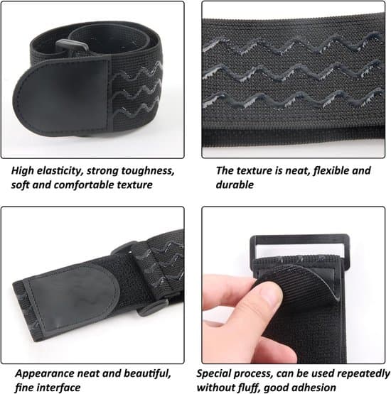 4-pack elastiska kardborreband - breddade och förstärkta, lämpliga för cyklar, väskor, träningsutrustning och kablar.