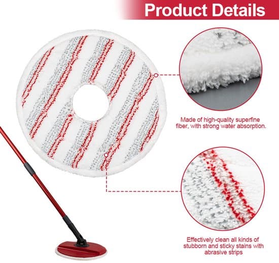 2x Mopprefill lämplig för Vileda Spin & Clean Ersättningsmoppdynor - Vileda mopprefill - röd