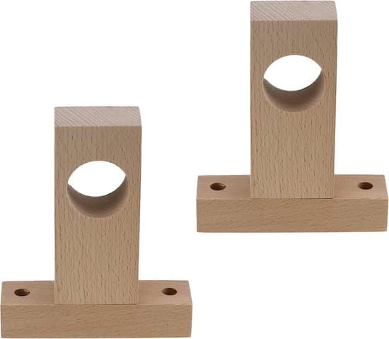2-pack robusta gardinstångs- eller klädstångsfästen i trä (30 mm)