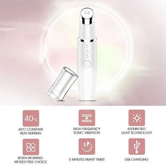 Ögonmassageapparat - Ögonmassage - 38-45°C - Vit