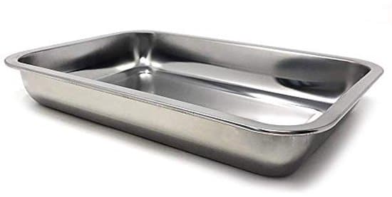 Todelt bakkesæt - rektangulær dyb bakke - rustfrit stål - 36 x 27 cm