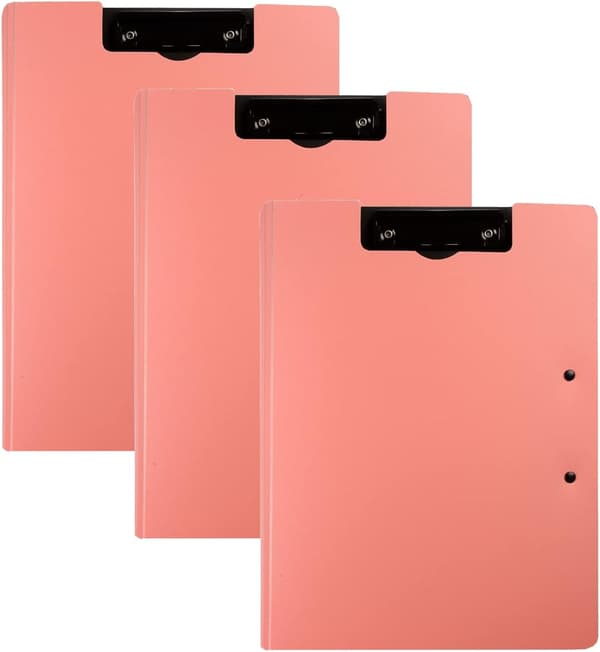 Mappset i tre delar - A4 dubbelmapp - Rosa