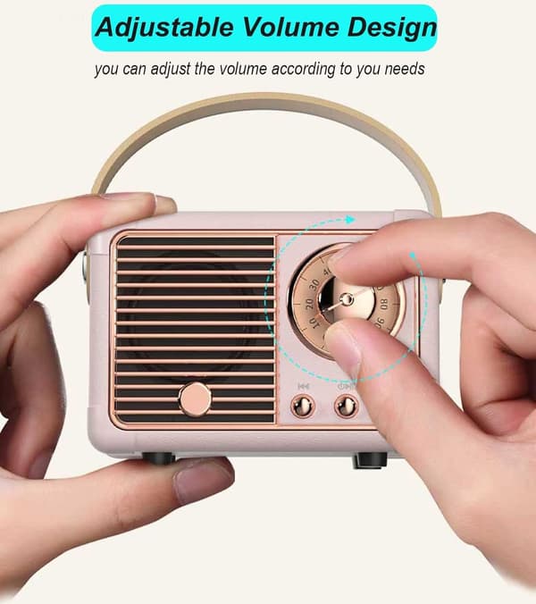 Sød Retro Vintage Trådløs Desktop Bluetooth Højttaler (Blå)