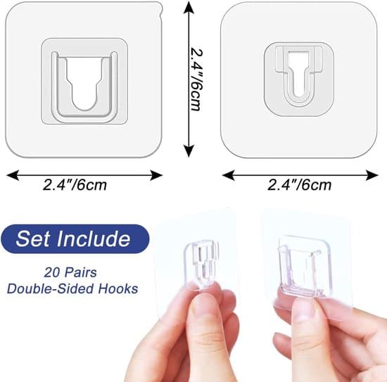 Tavelramskrokar - Tavelramsstativ - 20-pack - Krokar - Standardstativ - Transparent