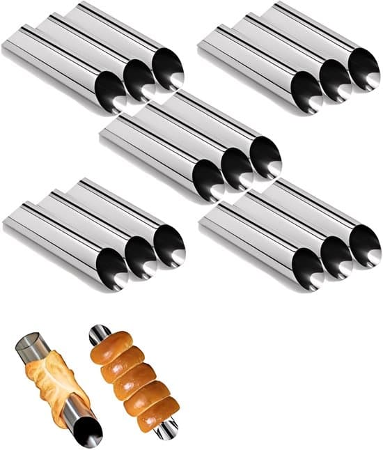 15 stycken cannolirör - Bakformar - cannoliform - rostfritt stål - silver