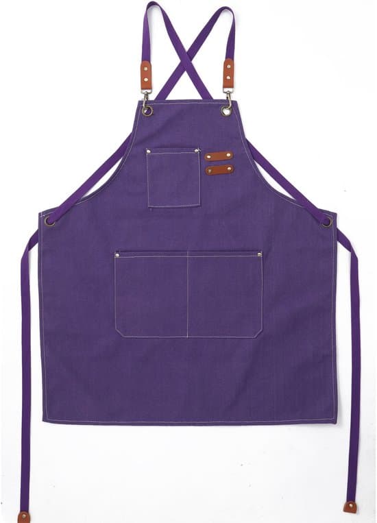 Förkläde -68*78 cm -Kockförkläde -Canvasförkläde -Med stora fickor -Justerbart arbetsförkläde -Unisex -Lila