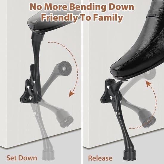 1-delt dørstopper, kraftig, hestesko, sort