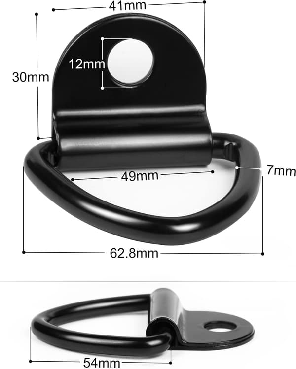 10 V-ring bindningsringar/V-ringkrokar för montering på lastbilsfälg (svart)