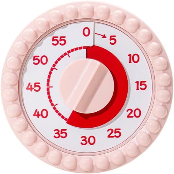 Multifunktionel timer manager, studie-timer og køkkenpåmindelse, justerbare indstillinger, bærbart design, plastik (pink)
