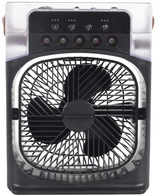 Retro LED Sprayventilator – Spray Aromaterapi – Tre Vindhastigheder – Sort