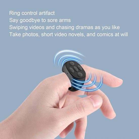 Trådlös Bluetooth-fjärrkontrollring för scrollning och kamerakontroll | iOS & Android