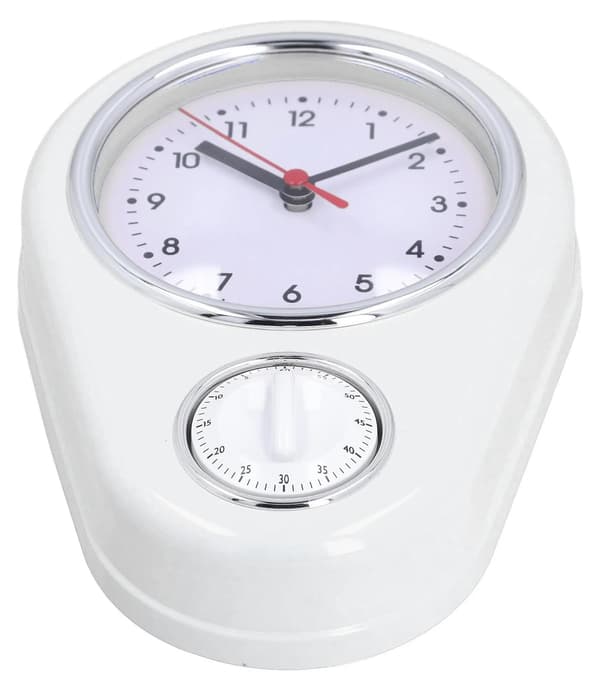 9-tums kökstimer väggklocka, multifunktionell timer - vit