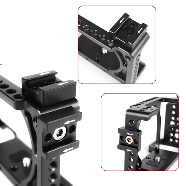 Spegelös kamerabur, förlängd stabilisator, blixtskoadapter