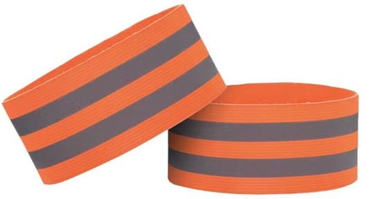 4-pack orange hög-synlighet uppladdningsbara LED-löpararmband, elastiska reflekterande säkerhetsband