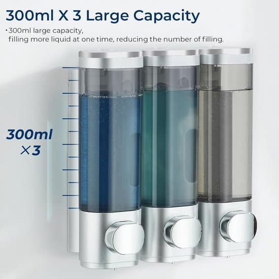 Bruse Dispenser - 3 Kamre - Vægmontering - 300 ml