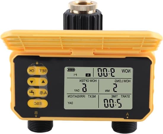 Vandtimer - Vandingscontroller - Automatisk havevanding - Regnsensorfunktionalitet - G3/4 - Sort