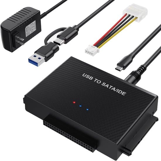 IDE USB-sovitin 2,5 ja 3,5 tuuman HDD/SSD-levyille - USB 3.0 ja 12 V 2 A virtalähde