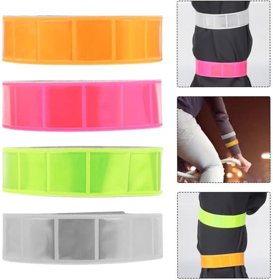 6-pack 38 cm reflekterande cykelshorts säkerhetsklämmor och remmar