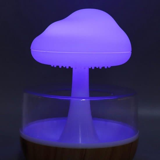 RainCloud luftfugter med vanddråbe-svampedesign og 7-farvet aroma diffuser